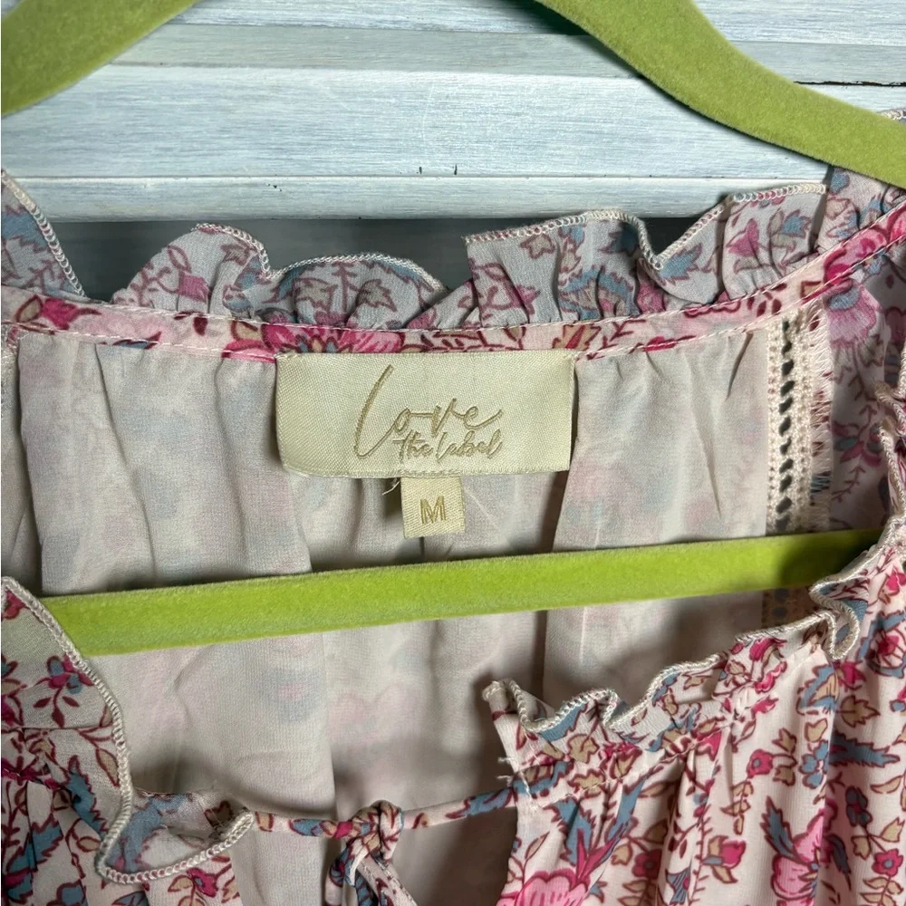 Anthropologie Love the Label Love Sam Tippy Floral Dress Festival Boho Flirty - Picture 9 of 10